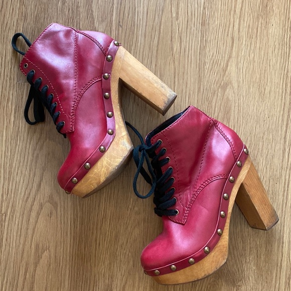 Jeffrey Campbell Shoes - Jeffery Campbell red leather boots